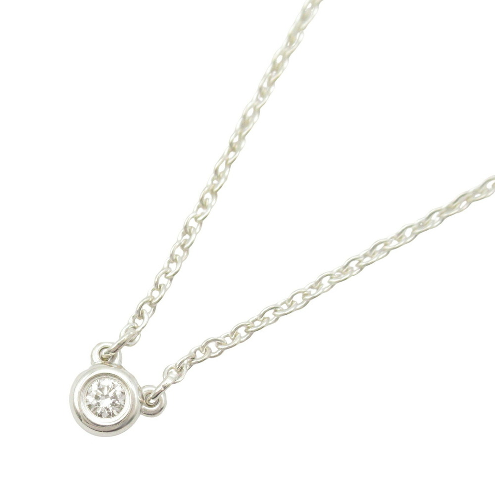 Tiffany Co By the Yard Necklace Sterling Silver Diamonds Clear